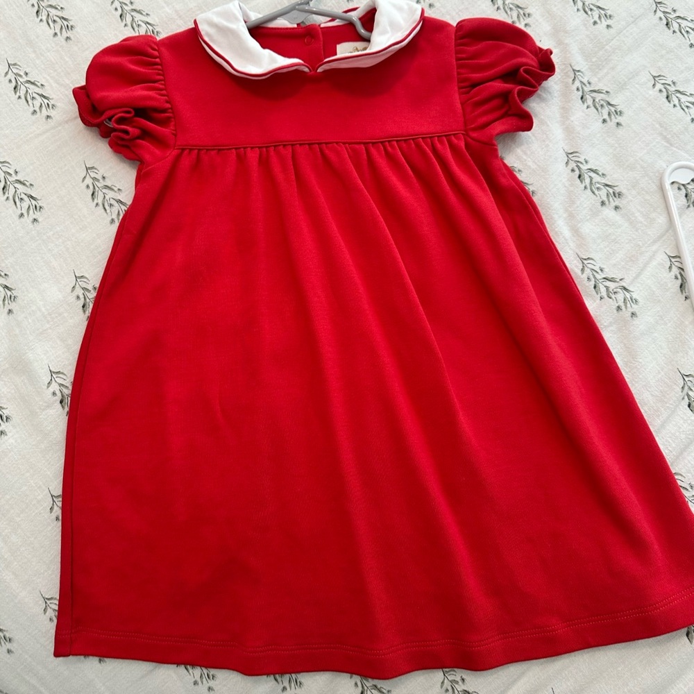 TBBC Holly Day Dress in Richmond Red 3T EUC